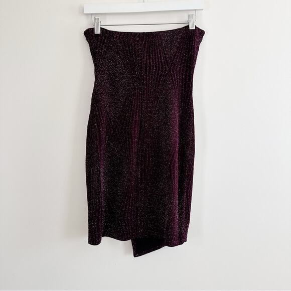 RowA (Nordstrom) | Purple Metallic Strapless Cocktail/Party Dress - Picture 5 of 6